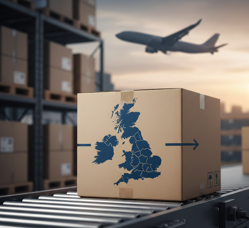 Siuntų pristatymas Anglijoje